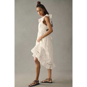 Anthropologie Forever That Girl Tie-Back Ruffled Eyelet Dress
